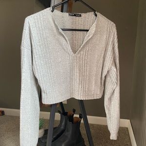SHEIN Gray Cropped Sweater